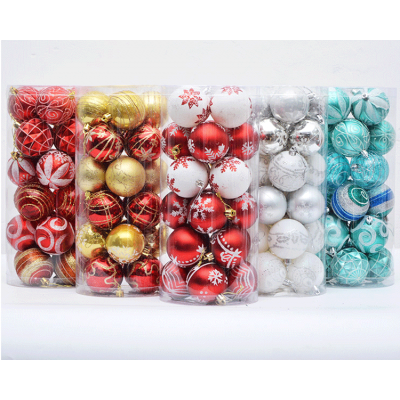 Christmas decorations 6cm gold and silver red and white colored balls hand-painted Christmas  bucket ball Christmas tree