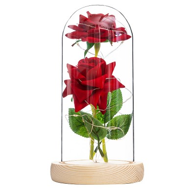 Everlasting Flower Glass Cover Rose Flower Valentine's Day Christmas Gift Creative Gift Decoration