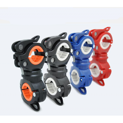 360 Degree Rotation Flashlight Holder Torch Clip Mount Bicycle Front Light Bracket Cycling Accessories Bike Lamp Holder